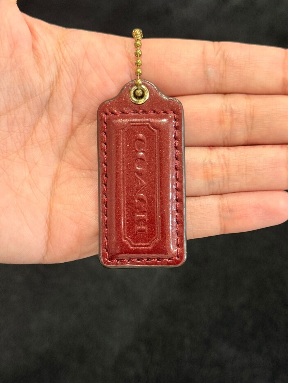 2.25" Y2K Coach Leather Key Fob Keychain Hang Tag Hangtag